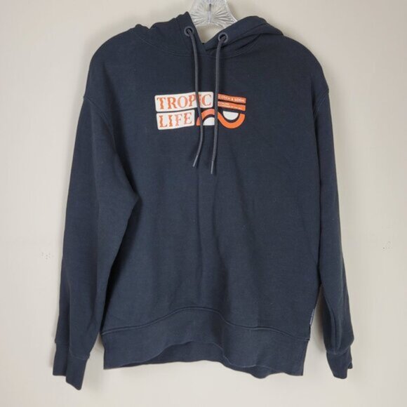 Scotch & Soda Men's Logo Hoodie Sz Small Black Pullover Sweatshirt - Picture 6 of 14